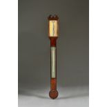 An early 19th century mahogany cased stick barometer by T.