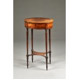 WILKINSON, LUDGATE HILL; an early 19th century mahogany, amboyna and burr yew work table,