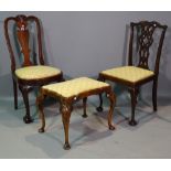 A Queen Anne style mahogany vase back dining chair,