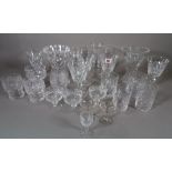 Glassware including; 20th century, wine goblets, tumblers, vases and sundry, (qty).