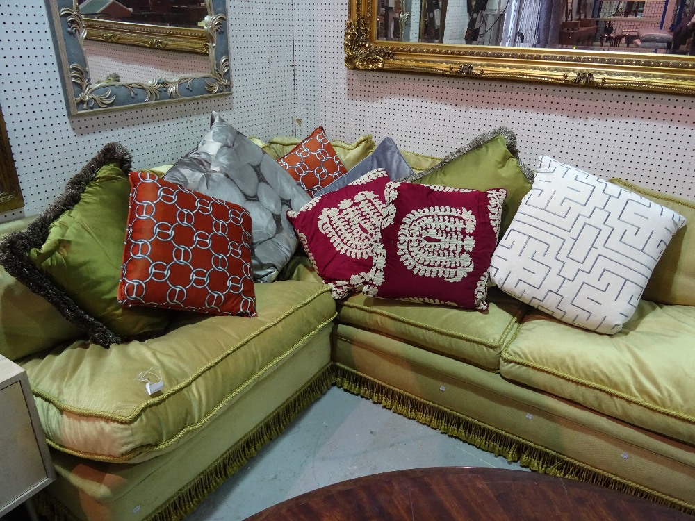 A group of 10 cushions, various shapes and colours, (10).