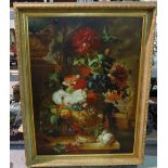 L. Martin (20th century), Floral still life, oil on canvas, signed, 127cm x 94cm.