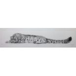 Gary Hodges (b.1954), Snow leopard, reproduction print, signed and numbered 537/850, 24cm x 92cm.