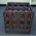 A cast iron brazier of square banded form, 40cm square.