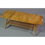 Ercol; a 20th century elm rectangular coffee table, 104cm wide x 34cm high.