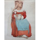 Paul Alfred de Curzon (1820-1895), Vielle femme de Saracinesca; Jeune paysan jount de la clarinette,