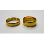 A 22ct gold wide band wedding ring, Birmingham 1904,