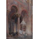 W. W. Drane (19th century), Cathedral interior, watercolour, signed and dated 1871, 44cm x 30cm.