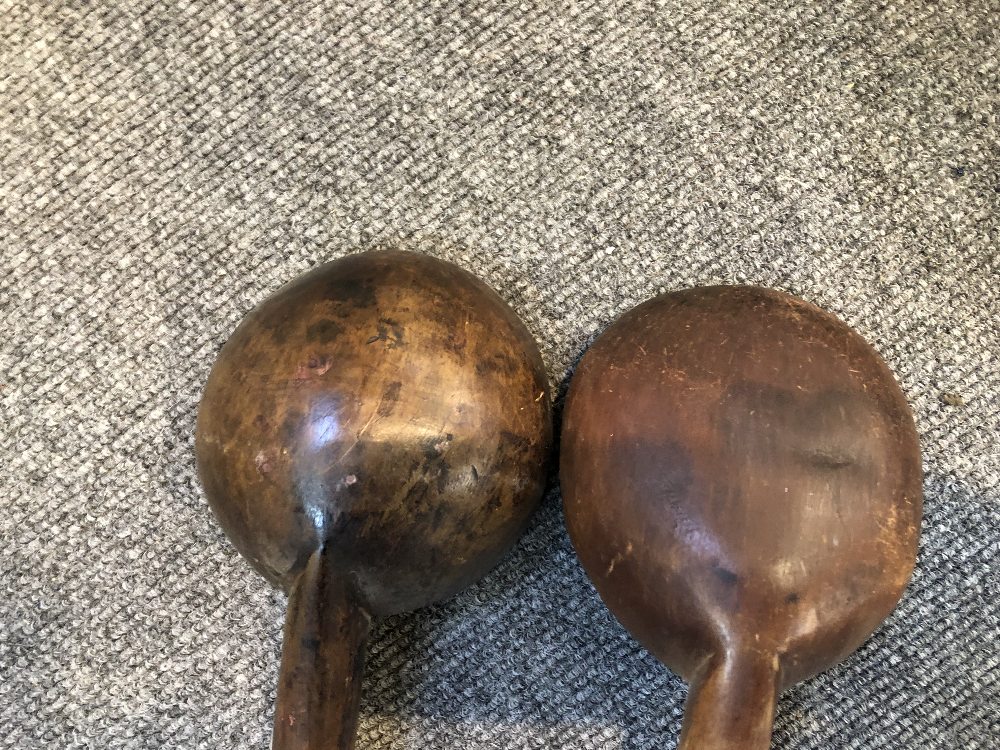 An unusual African hardwood combing tool (30cm), two wooden ladles, - Image 12 of 13