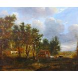 Circle of Patrick Nasmyth, Landscape, oil on panel, 19cm x 23.5cm.