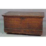 An 18th century oak box, 60cm wide x 35cm high.