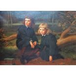 James Sant (1820-1916), Portrait of two young boys in the woods, oil on canvas,