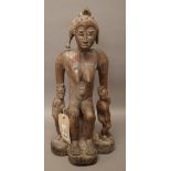 A Baule tribal wooden maternity figure group,