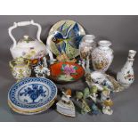 Ceramics, including; a quantity of Royal Worcester birds, a Continental plate decorated with a fish,