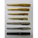 A Yard-O-Led 9ct gold cased hexagonal propelling pencil, with engine turned decoration, London 1947,