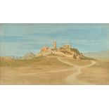 Paul Alfred de Curzon (1820-1895), Acropole, facade Ouest: The Acropolis from the West, watercolour,