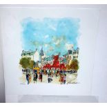 Urbain Huchet (French 1930- ), Moulin Rouge, colour lithograph, signed, 117/300, approximately 24.