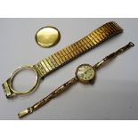 A Lancet 9ct gold, circular cased lady's wristwatch,
