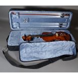 A 20th century cased violin.