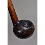 An African Zulu hardwood knobkerry (knobkierie),