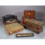 Collectables, including; a group of 20th century decorative boxes, games boxes, tea caddy,
