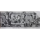 After Annibale Carracci, Friezes, a pair of engravings by Petrus Aquila, each 28.