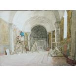 Paul Alfred de Curzon (1820-1895), Interieur de la chapelle du Seminaire; Moulin: Vue d'interieur,