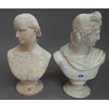 A white marble bust of Apollo, after the Antique, early 20th century, on a turned socle,