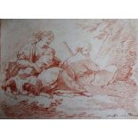 Italian School (18th century), A'Presso una Pilora, sanguine chalk, unframed, 21cm x 27.5cm.