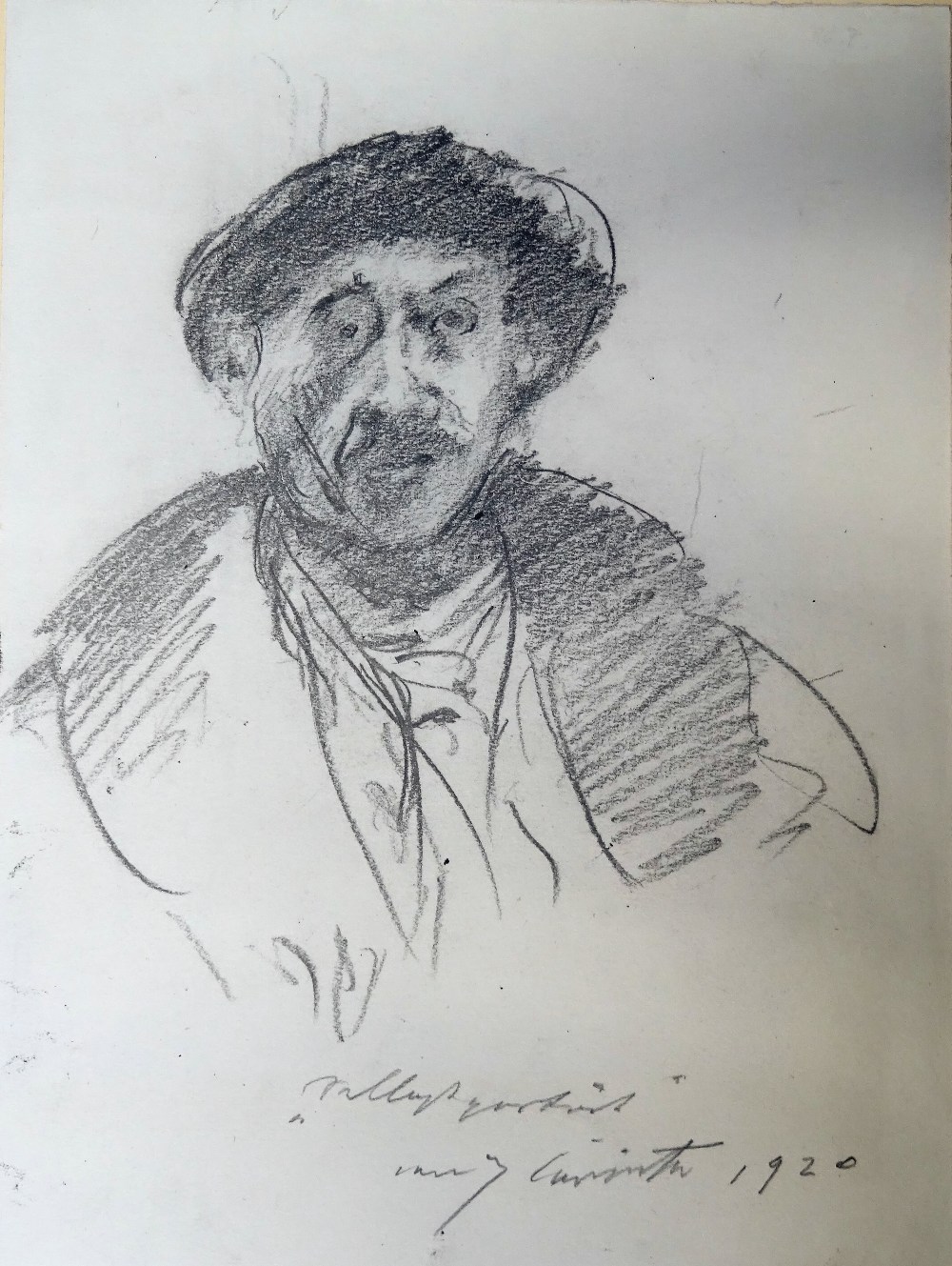 Lovis Corinth (1858-1925), Self portrait, charcoal, signed, inscribed and dated 1920, - Image 4 of 5