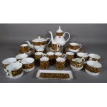 Royal Crown Duchy; a 20th century tea set with leopard print decoration, (qty).