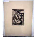 Marcel Gromaire (French 1892-1971), Nu Assis, etching, signed, 22/50, approximately 24 by 18cms.