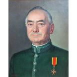 Anthony Harper (20th century), Portrait of Joseph Gates, Vatican Order of St Gregory, oil on canvas,