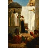 Paul Alfred de Curzon (1820-1895), Women at the well: Autour d'un Puits a Amalfi, oil on canvas,