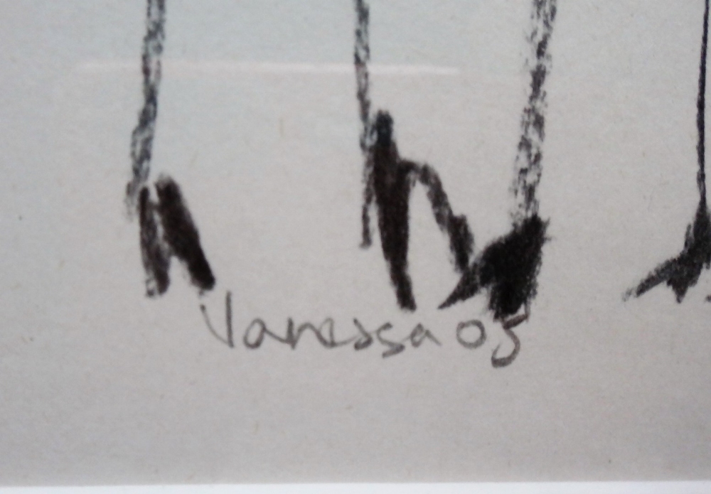 Vanessa *** (contemporary), Figures, pencil, signed and dated '05, 27cm x 9.5cm. - Image 2 of 2