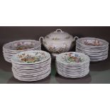 A quantity of Spode floral part dinner wares, (qty).