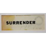Joseph Beuys (1921-1986), Surrender II, shoe polish and stamp on paper, signed and numbered 16/150,