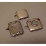 A Victorian silver vesta case, with foliate engraved decoration, Birmingham 1896,