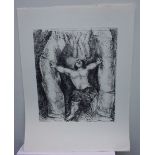 Marc Chagall (Franco-Russian 1887-1985), Samson breaking The Columns, plate 57 from The Bible,