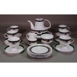A 20th century Rosenthal white and black decorated part coffee set.