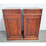 A pair of early 19th century mahogany pedestals each with single drawer over cupboard,