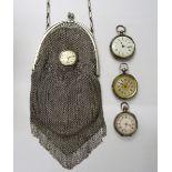 Two lady's silver cased, key wind, openfaced fob watches, London 1881 and Birmingham 1885,