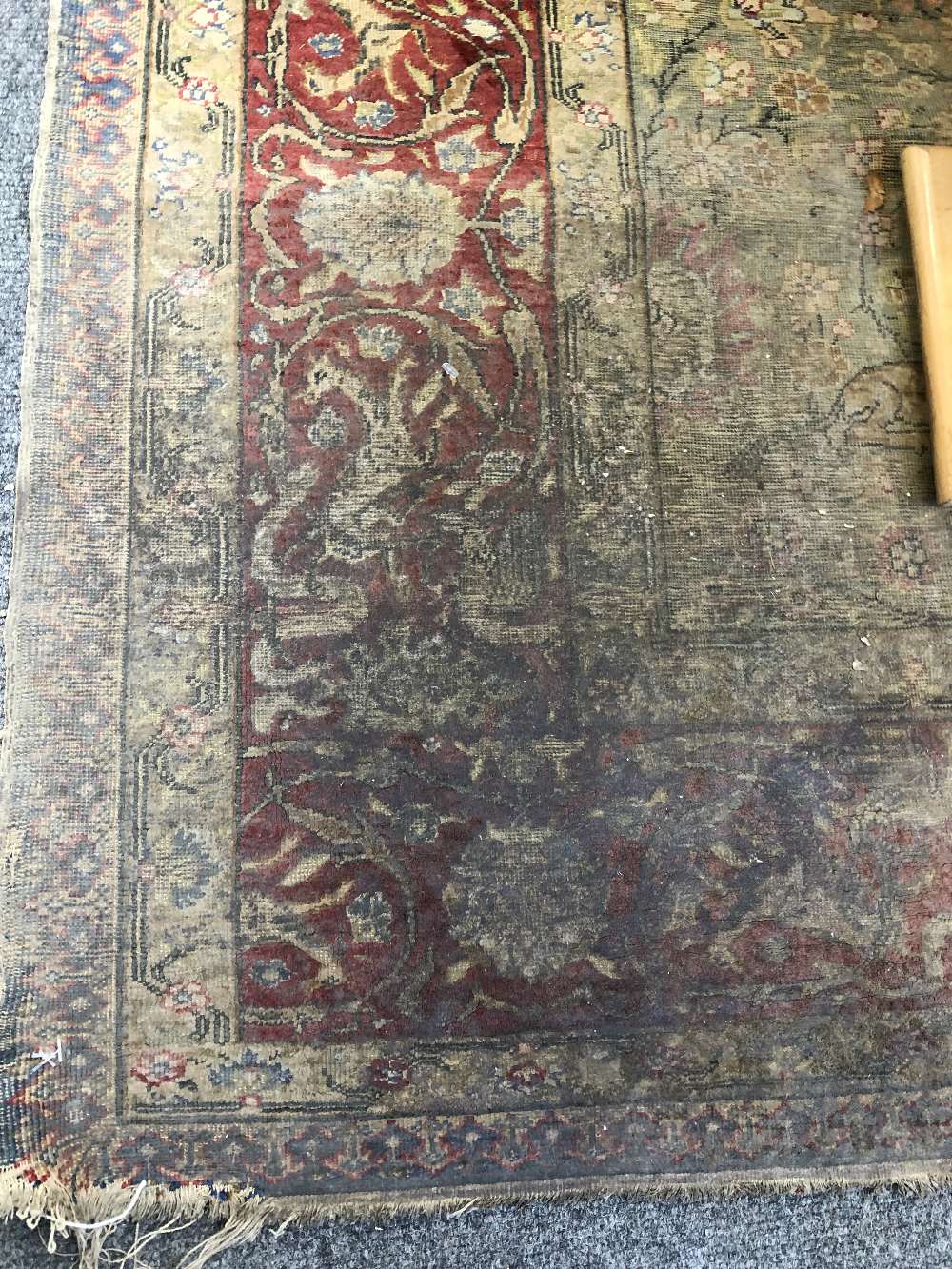 An antique rug, possibly a Kashan Souf, - Image 3 of 7