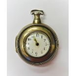 A George III silver pear cased, key wind, reduced aperture openfaced gentleman's pocket watch,