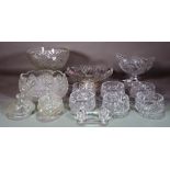 A group of 19th century and later cut glass bowls, dishes and sundry, (qty).