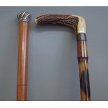 A Victorian malacca and silver mounted walking cane sword stick (88.