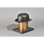 Stern, Ltd Ed 0/6, a patinated bronze bowler hat sculpture, signed,