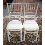 100 white washed faux bamboo wedding chairs with white detachable squab seats,