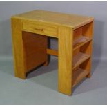 A 20th century oak single drawer kneehole desk, 78cm wide x 72cm high.