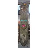 A South Sea Island hardwood Totem mask of large proportions,
